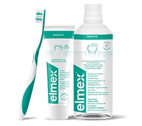 PreviDent Zahnpastatube, Colgate Total Tube und Colgate Sensitive Tube Produktbilder